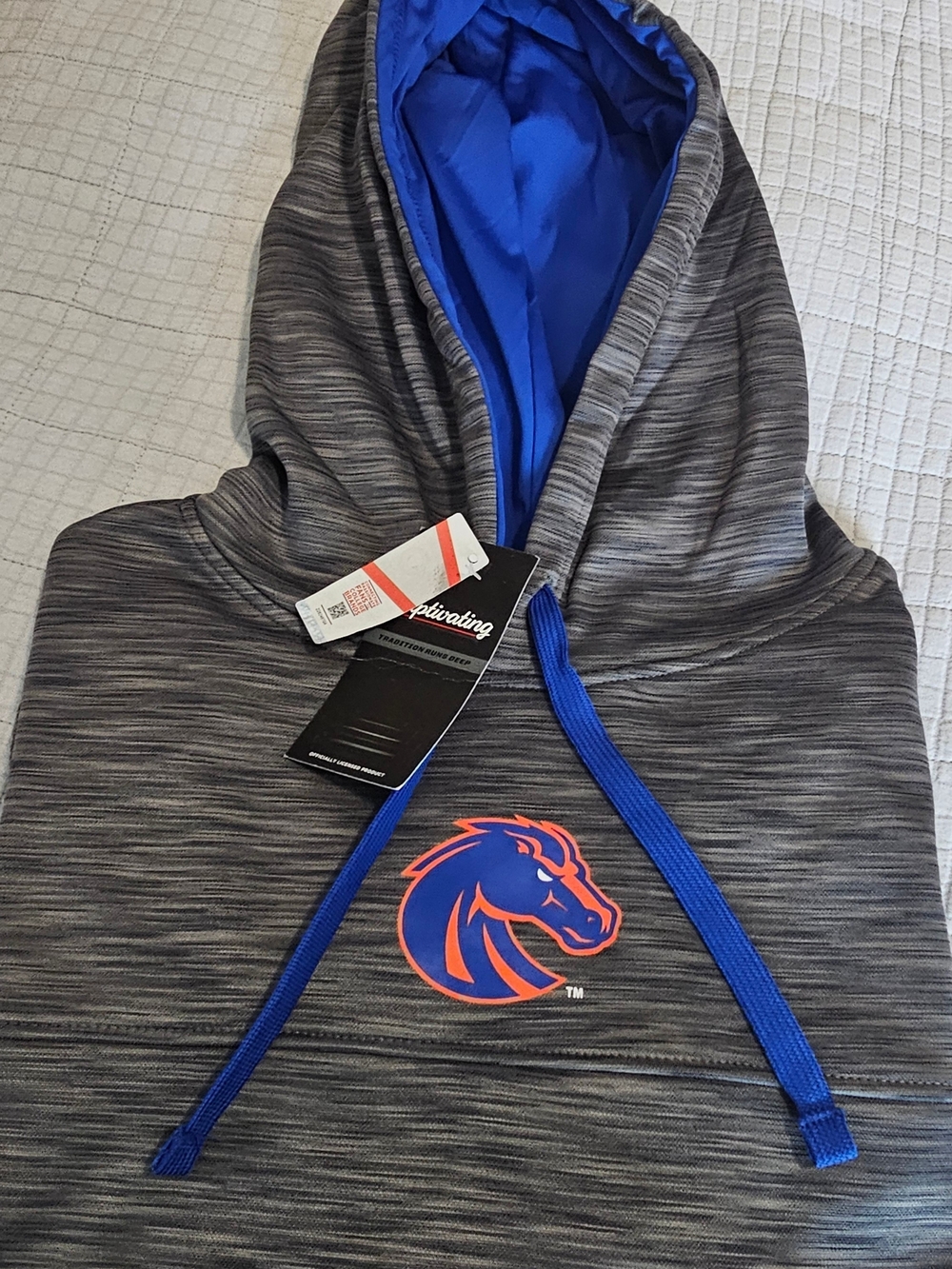 NEW! NEW!  Boise State Broncos Gray Pullover Hoodie